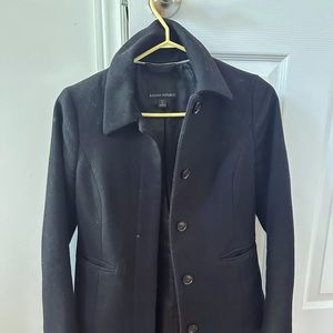 Banana Republic mid length black pea coat no belt